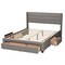 Baxton Studio Braylon Transitional Light Grey Fabric and Dark Brown Finished Wood 3-Drawer Platform Bed-Full 232-13077-ZORO - alternate 9